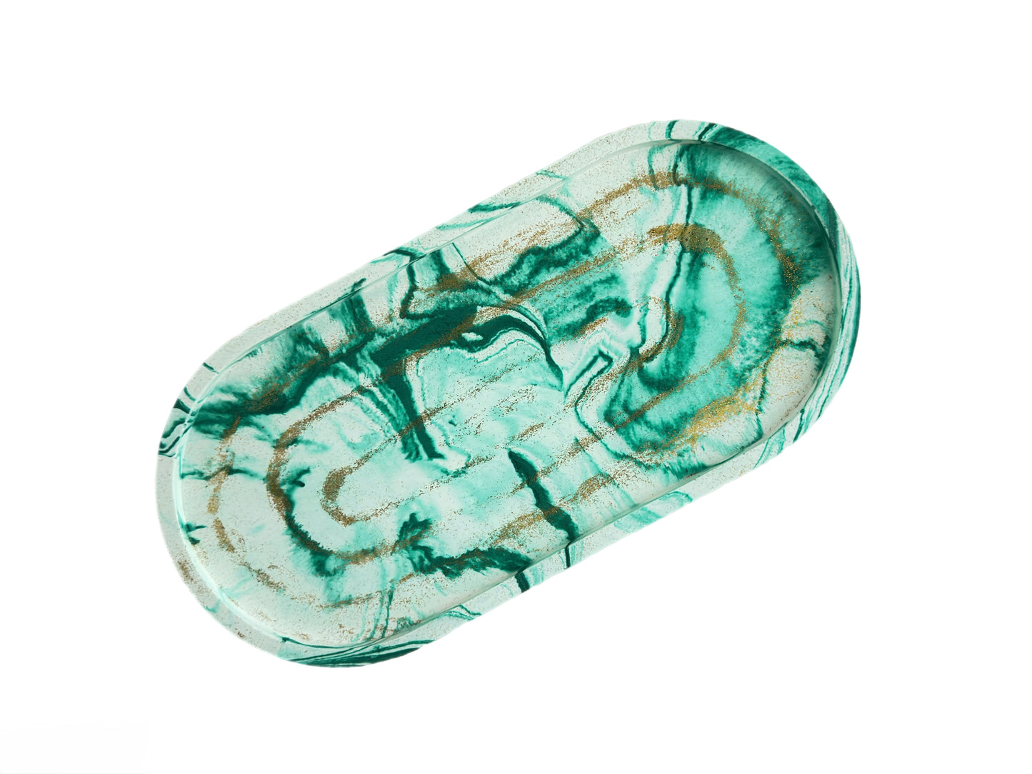 Gold glitter green Marble-patterned  design on a white background