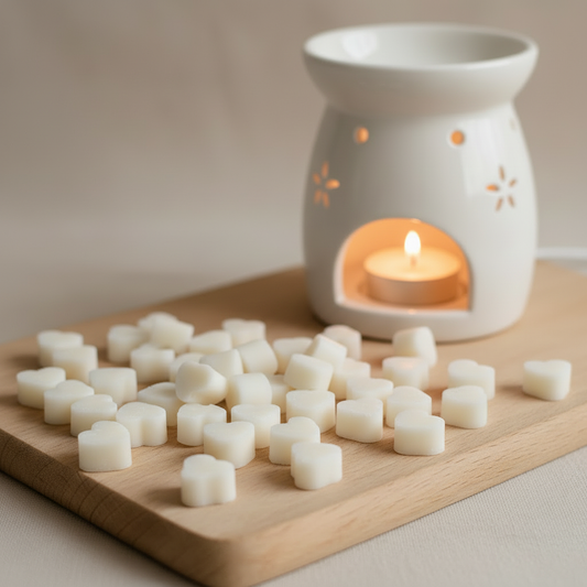 Cashmere Amber Mini Heart Wax Melts with warmer - all white
