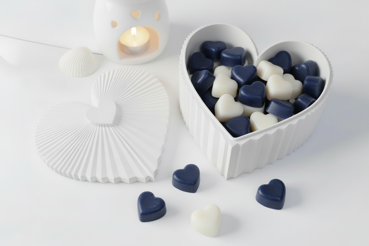 Obsidian Mini Heart Wax Melts in heart container