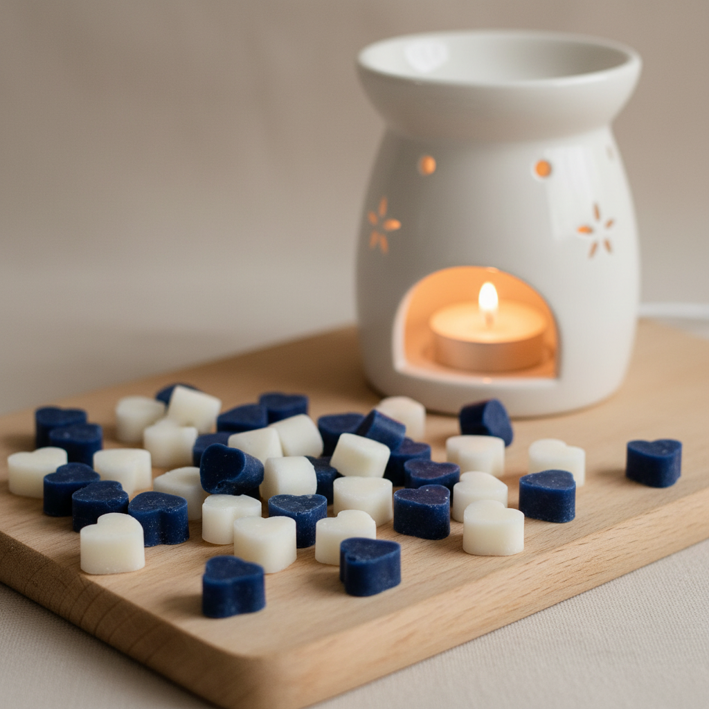 Obsidian Mini Heart Wax Melts with warmer - navy blue